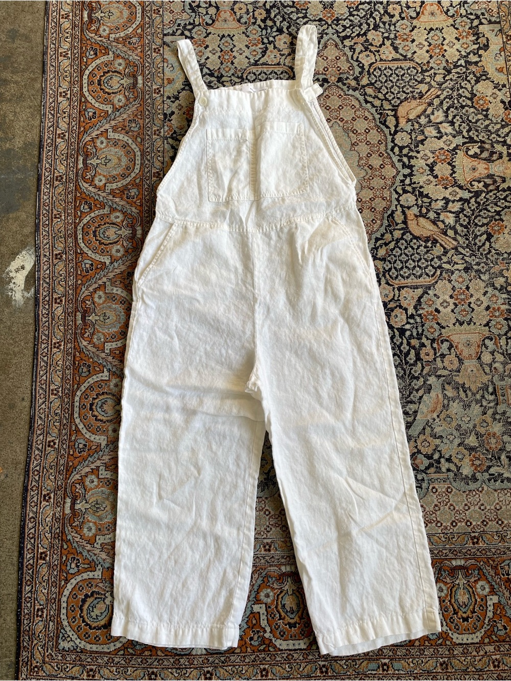 Mango White Linen Overalls Jumpsuit